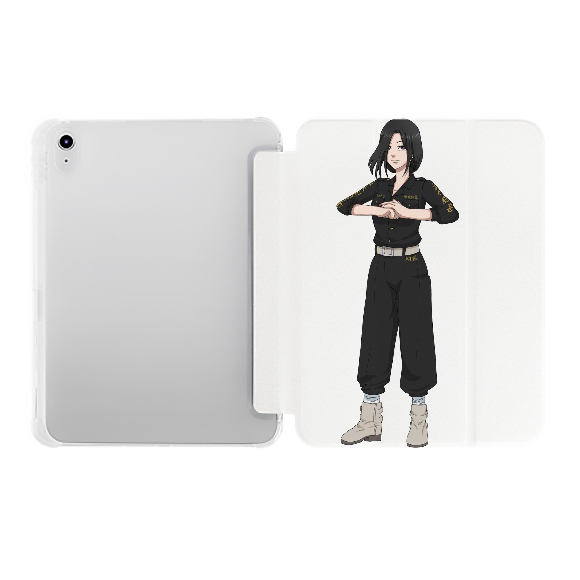 （画像用） 東京リベンジャーズ Tokyo Revengers IPad ケース ペン収納付き 三つ折りスタンド PUレザー×シリコン 対応機種9.5/10.5/10.9インチ